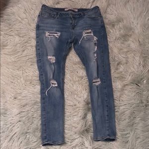 Denim Co. distressed skinny jeans denim